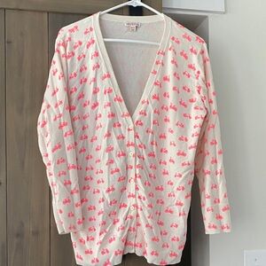 Merona Cream Cardigan with Pink Bicycle Motif